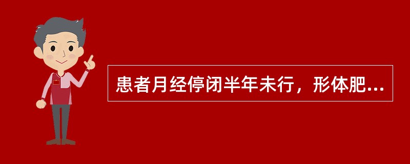 患者月经停闭半年未行，形体肥胖，胸脘满闷，泛恶，带下量多、色白，苔腻，脉滑。首选