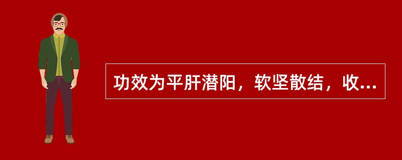 功效为平肝潜阳，软坚散结，收敛固涩的药物是