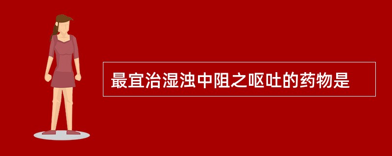 最宜治湿浊中阻之呕吐的药物是