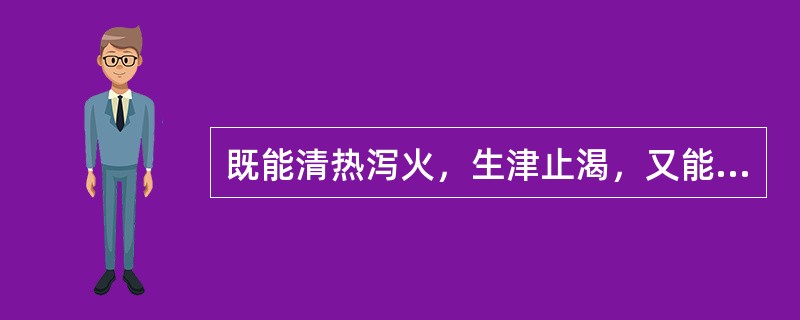 既能清热泻火，生津止渴，又能消肿排脓的药物是