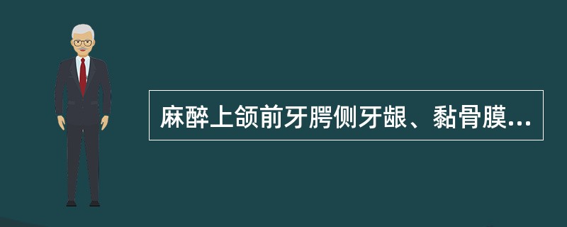 麻醉上颌前牙腭侧牙龈、黏骨膜和牙槽骨应阻滞