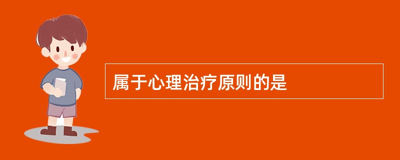 属于心理治疗原则的是