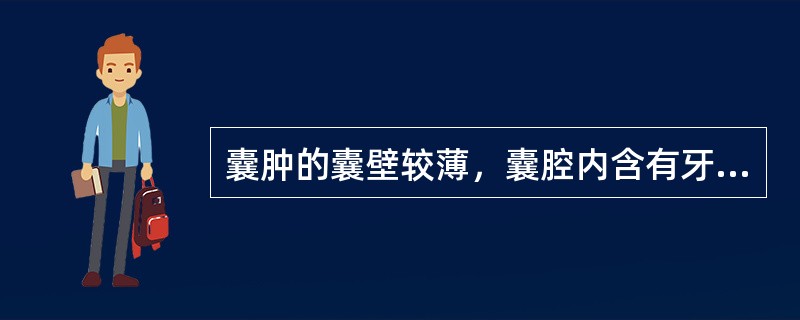 囊肿的囊壁较薄，囊腔内含有牙冠，囊壁附着于牙颈部，囊液多呈黄色；镜下见纤维结缔组织囊壁，类似于缩余釉上皮；纤维囊壁内炎症不明显，为以下哪种疾病的病理表现