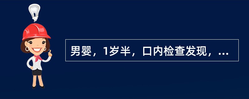 男婴，1岁半，口内检查发现，上下颌乳中切牙和乳侧切牙萌出，按照一般乳牙萌出顺序在其口内萌出的下一颗牙为
