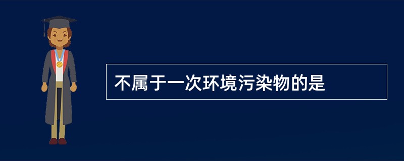 不属于一次环境污染物的是