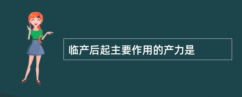 临产后起主要作用的产力是