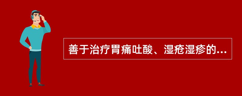 善于治疗胃痛吐酸、湿疮湿疹的药物是