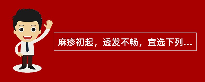 麻疹初起，透发不畅，宜选下列何组药物