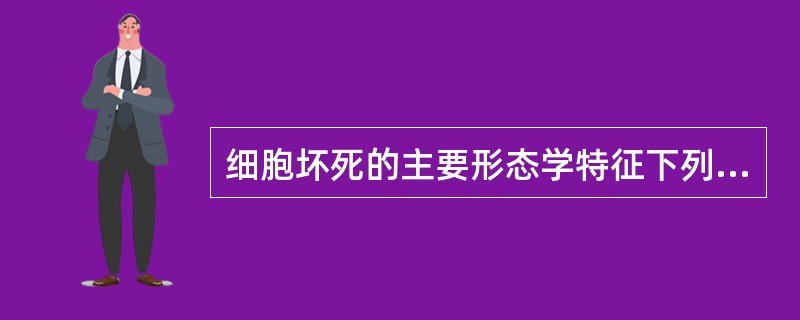 细胞坏死的主要形态学特征下列描述正确的是