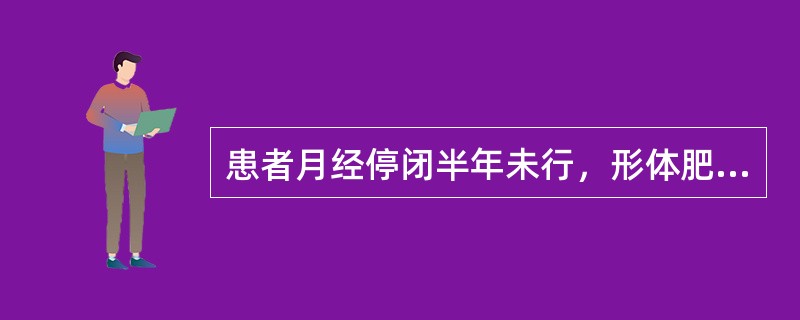患者月经停闭半年未行，形体肥胖，胸脘满闷，泛恶，带下量多、色白，苔腻，脉滑。首选