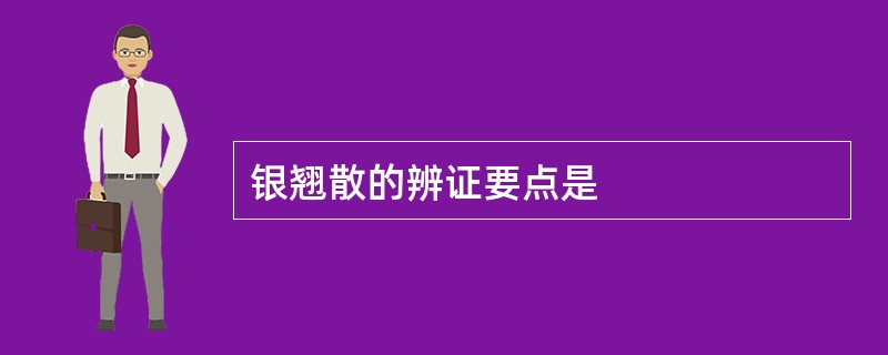 银翘散的辨证要点是