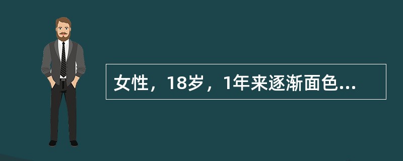 女性，18岁，1年来逐渐面色苍白、乏力，检查血红蛋白50g/L，白细胞5.0×109/L，血清铁4umol/L，最可能的诊断是