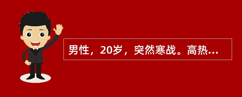 男性，20岁，突然寒战。高热咳嗽，咳少量粘液痰，时有铁锈色痰，下列哪种疾病可能大