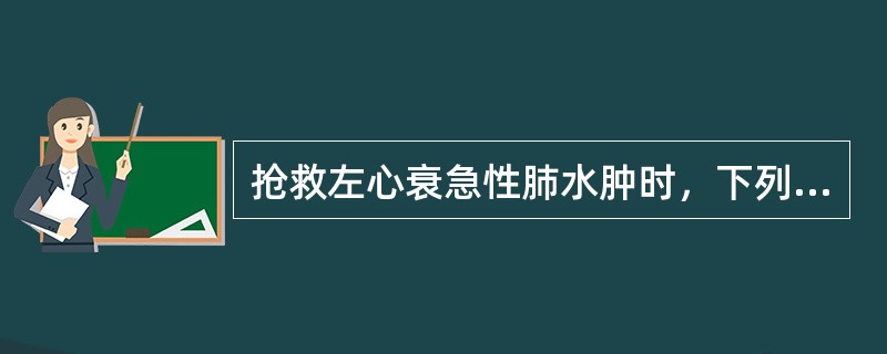 抢救左心衰急性肺水肿时，下列措施中错误的是