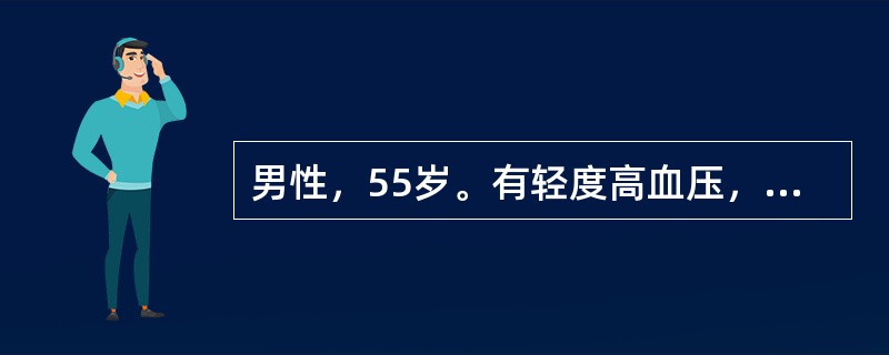 男性，55岁。有轻度高血压，伴有心动过速，轻度充血性心衰症状有气喘和痛风史。治疗药物首选为