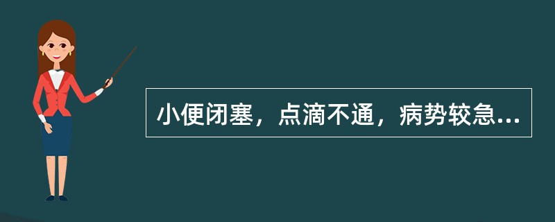 小便闭塞，点滴不通，病势较急者应诊断为