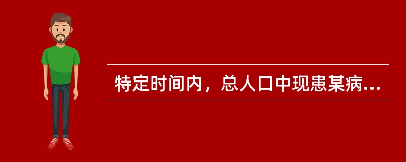 特定时间内，总人口中现患某病者所占的比例