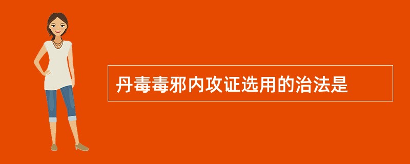 丹毒毒邪内攻证选用的治法是