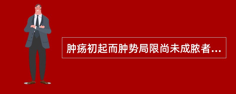 肿疡初起而肿势局限尚未成脓者选用