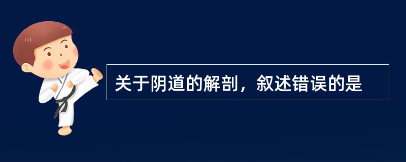 关于阴道的解剖，叙述错误的是