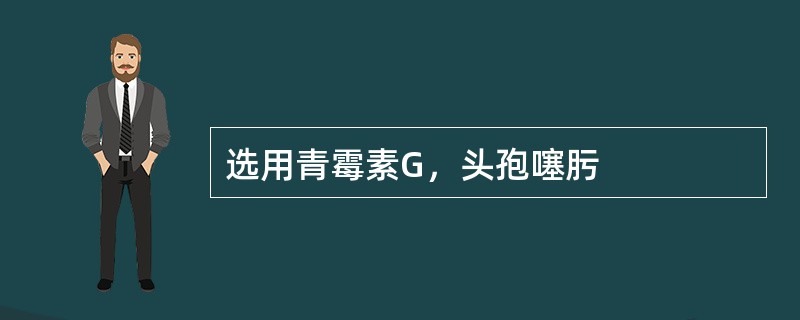 选用青霉素G，头孢噻肟