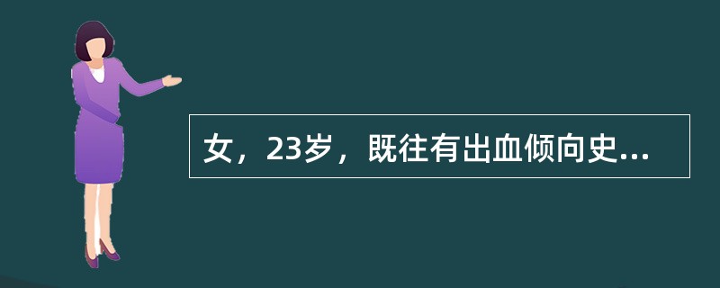 女，23岁，既往有出血倾向史，本次入院检查：出血时间延长，凝血时间正常，血小板130×109/L，血小板黏附率降低，部分凝血活酶时间延长，凝血酶原时间正常。父亲也有类似病史，考虑的诊断是
