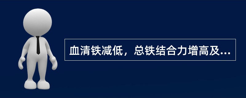 血清铁减低，总铁结合力增高及转运铁蛋白饱和度减低见于