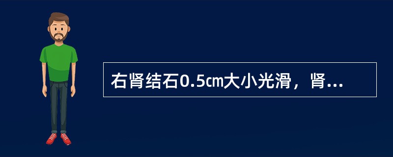 右肾结石0.5㎝大小光滑，肾轻度积水应采取哪种治疗方法