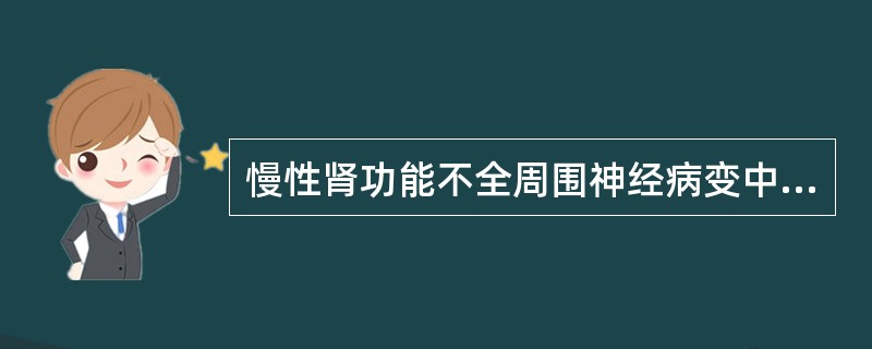 慢性肾功能不全周围神经病变中较明显症状是
