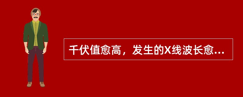 千伏值愈高，发生的X线波长愈短，X线的穿透力愈强。（）