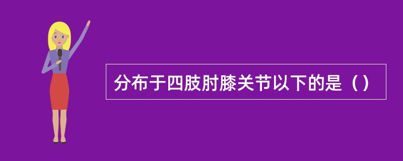 分布于四肢肘膝关节以下的是（）