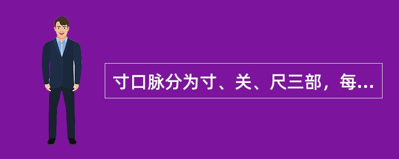 寸口脉分为寸、关、尺三部，每部又分为浮、中、沉三候。（）