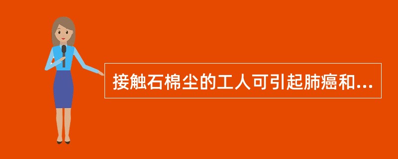 接触石棉尘的工人可引起肺癌和胸膜间皮瘤。（）