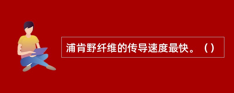 浦肯野纤维的传导速度最快。（）