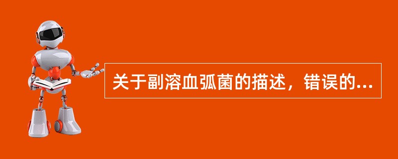 关于副溶血弧菌的描述，错误的是（）