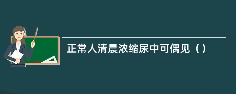 正常人清晨浓缩尿中可偶见（）