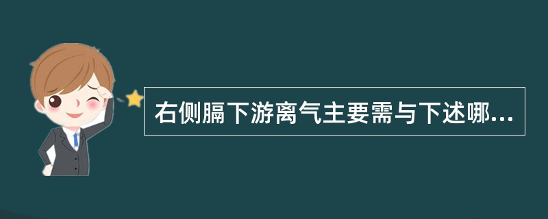右侧膈下游离气主要需与下述哪种结构鉴别（）