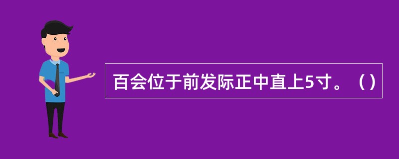 百会位于前发际正中直上5寸。（）