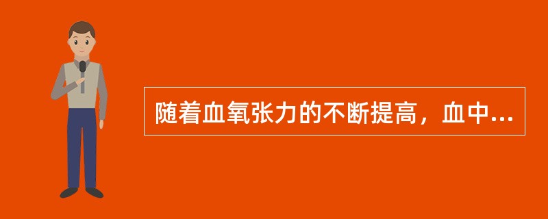 随着血氧张力的不断提高，血中的氧和血红蛋白量也不断增加。（）