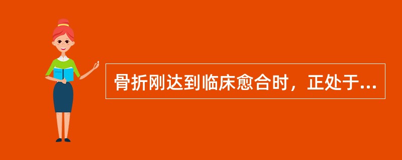 骨折刚达到临床愈合时，正处于骨折愈合过程的哪一阶段（）