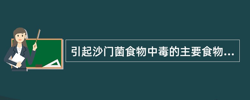引起沙门菌食物中毒的主要食物是（）