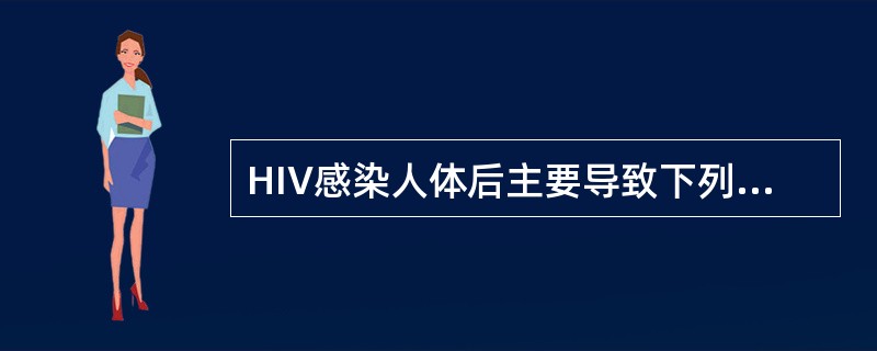 HIV感染人体后主要导致下列哪个系统损害（）