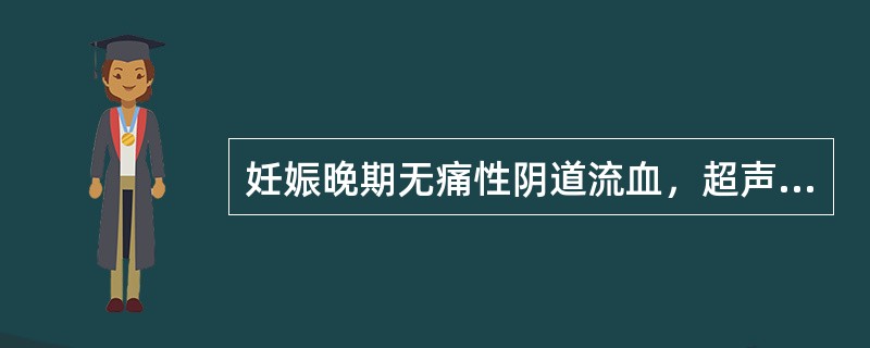 妊娠晚期无痛性阴道流血，超声检查应特别注意（）