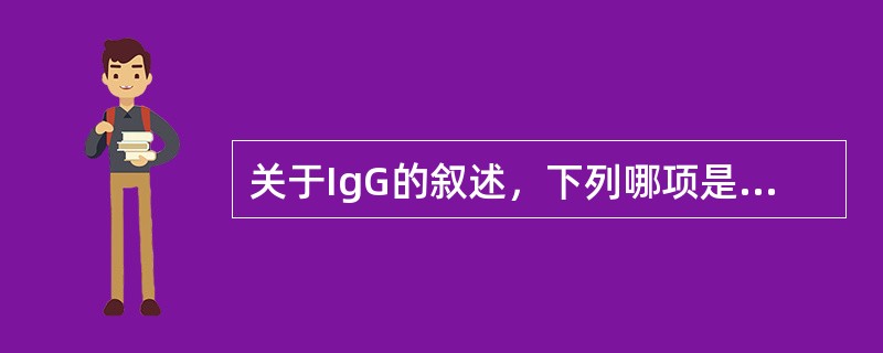 关于IgG的叙述，下列哪项是错误的（）