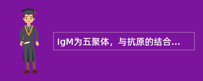 IgM为五聚体，与抗原的结合是五价。（）