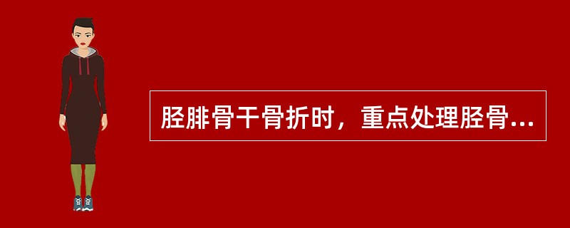 胫腓骨干骨折时，重点处理胫骨骨折。（）