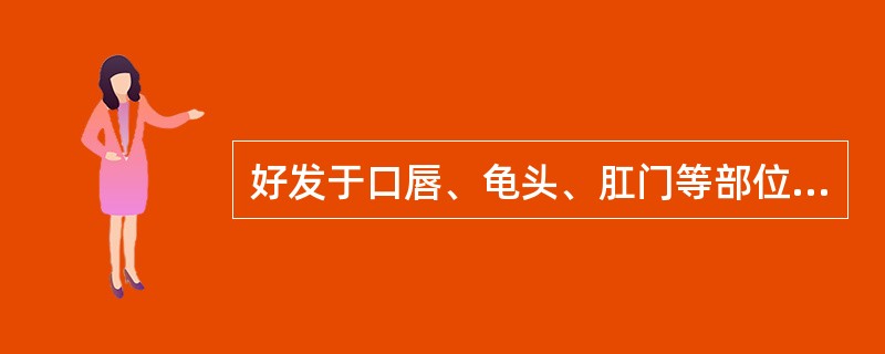 好发于口唇、龟头、肛门等部位，表现为局限性圆形或椭圆形红斑，色鲜红或紫红色的药疹是（）