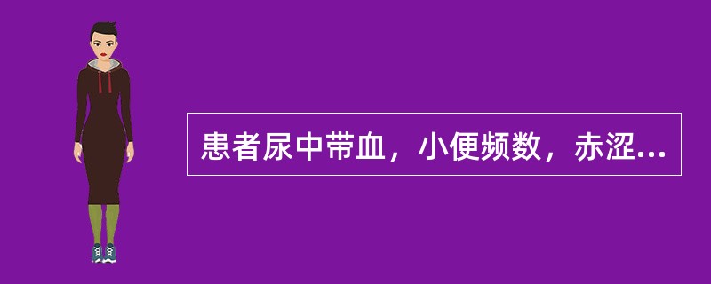 患者尿中带血，小便频数，赤涩热痛，舌红脉数，治宜用（）