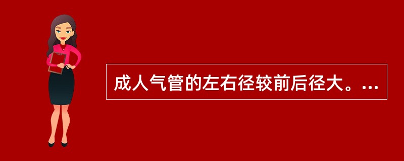 成人气管的左右径较前后径大。（）