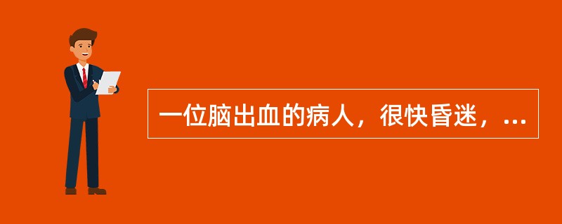 一位脑出血的病人，很快昏迷，双侧瞳孔极度缩小，四肢瘫痪，高热，呼吸障碍，出血部位应考虑；（）